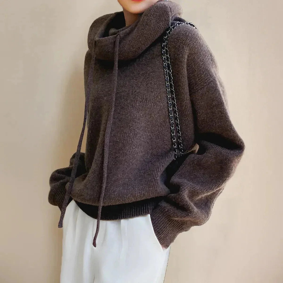 Ruimvallend Wollen Coltrui voor Dames - Herfst/Winter Stijl
