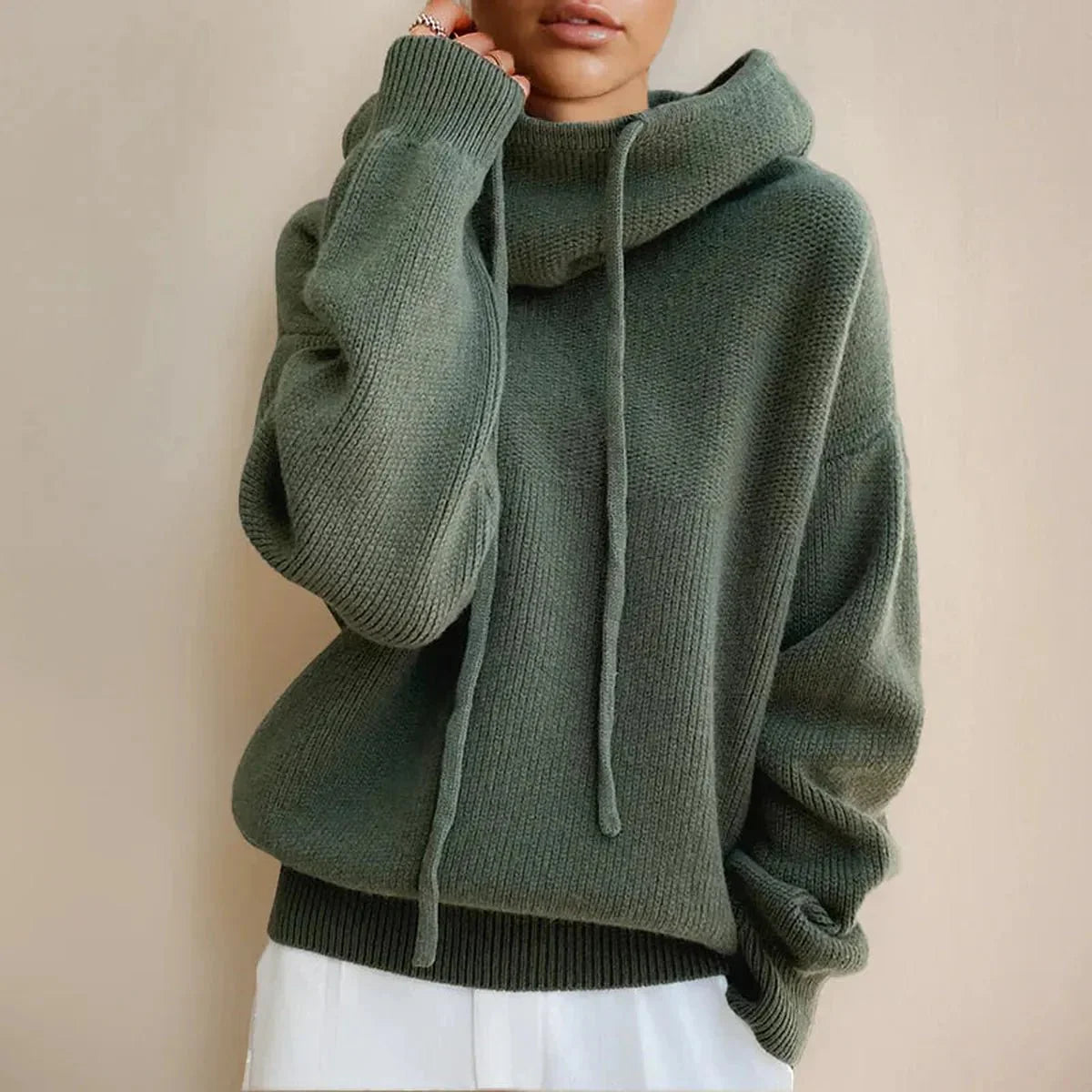 Ruimvallend Wollen Coltrui voor Dames - Herfst/Winter Stijl
