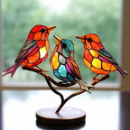 Set van Gekleurde Glazen Vogelsculpturen