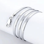 Slanke 4 Mm Sterling Zilveren Bladketting Necklace