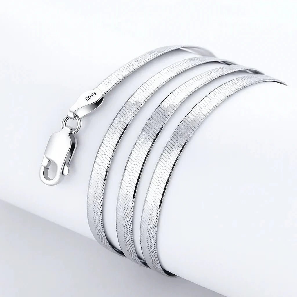 Slanke 4 Mm Sterling Zilveren Bladketting Necklace