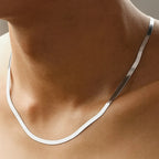 Slanke 4 Mm Sterling Zilveren Bladketting Necklace