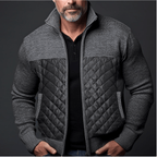 Slim Fit Gewatteerde Jas met Gebreide Mouwen