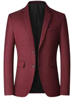 Slim-Fit Heren Blazer Met Twee-Knopen Sluiting En Revers