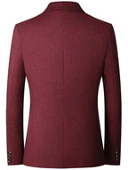Slim-Fit Heren Blazer Met Twee-Knopen Sluiting En Revers