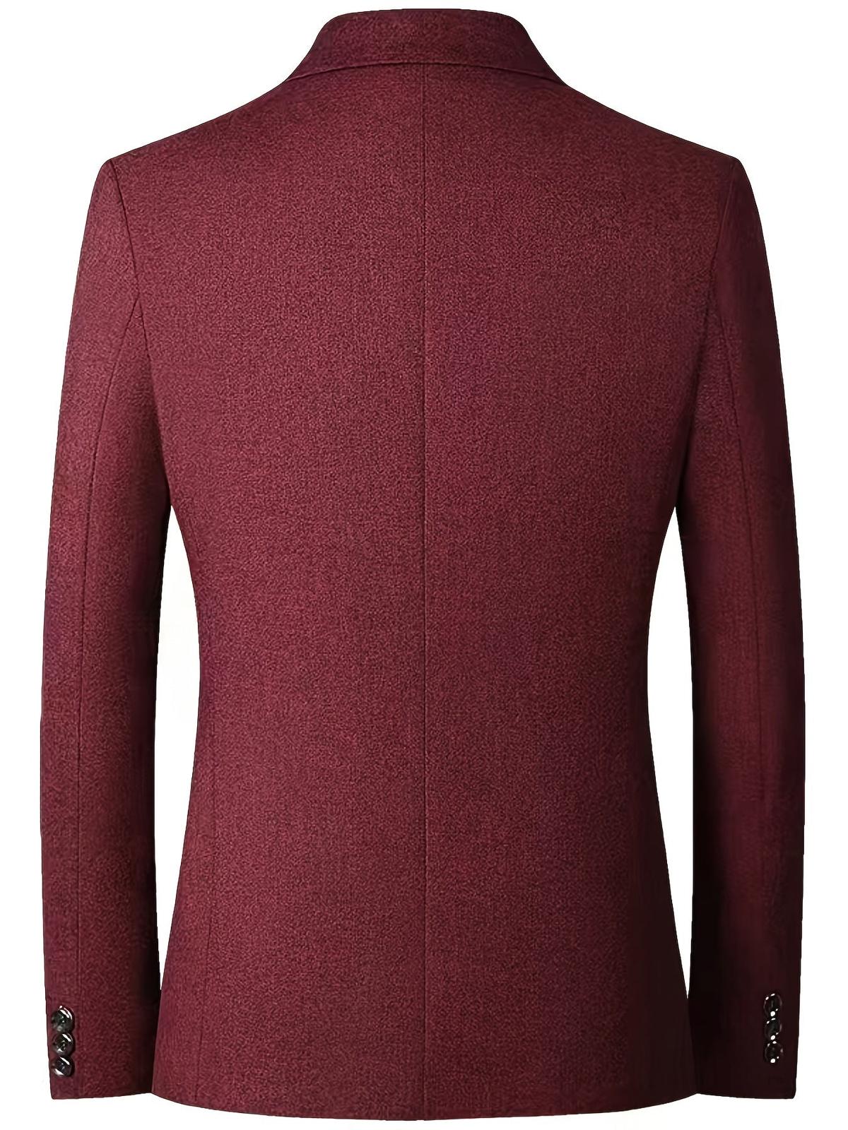 Slim-Fit Heren Blazer Met Twee-Knopen Sluiting En Revers