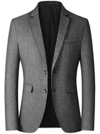 Slim-Fit Heren Blazer Met Twee-Knopen Sluiting En Revers