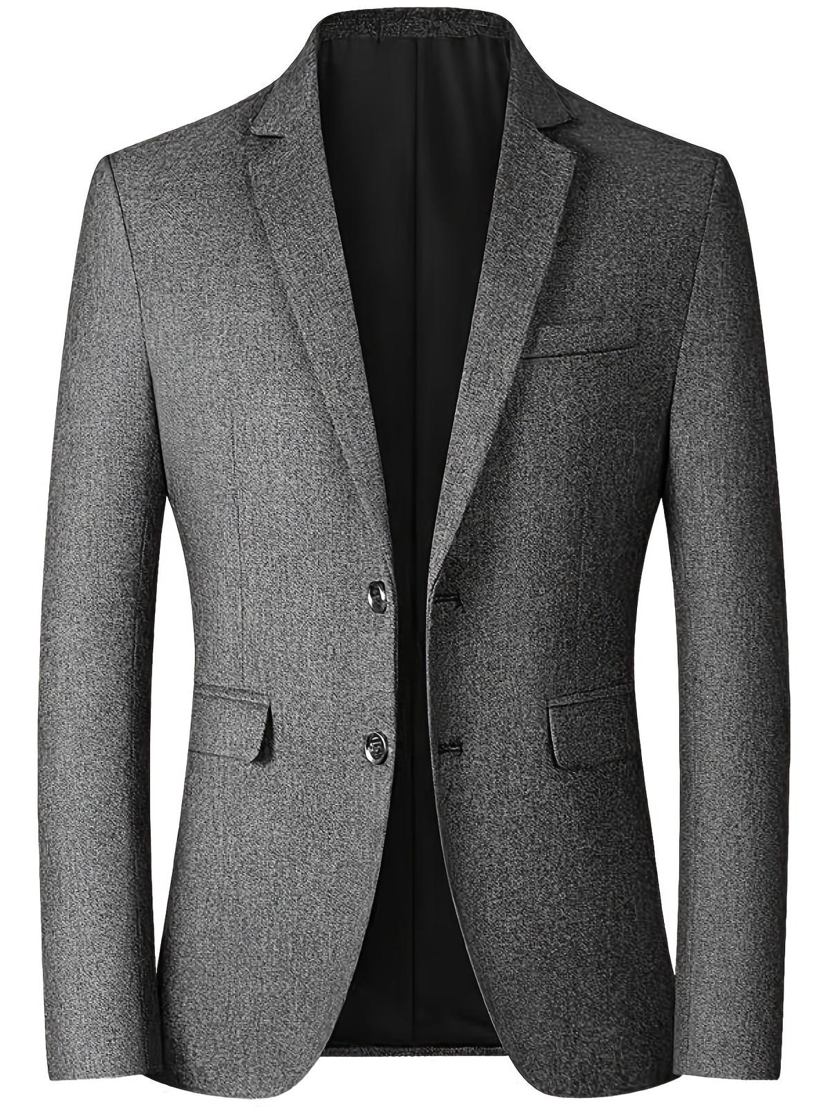 Slim-Fit Heren Blazer Met Twee-Knopen Sluiting En Revers