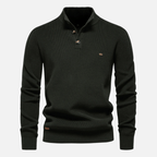 Slim Fit Ribgebreide Coltrui Van Wolblend Voor Mannen