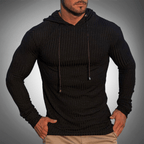 Slim Fit Ribgebreide Hoodie Voor Heren