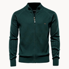 Slim Fit Visgraat Wolmix Zip Jacket