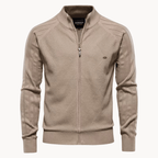 Slim Fit Visgraat Wolmix Zip Jacket