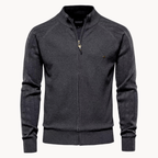 Slim Fit Visgraat Wolmix Zip Jacket