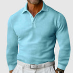 Slim Fit Waffle Knit Polo Shirt Voor Heren