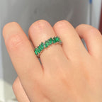 Sprankelende baguette-kristalring
