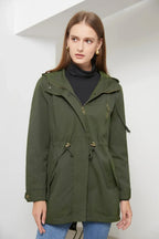 Stijlvolle Dames Hooded Jas Voor Overgangsweer