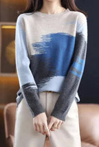 Stijlvolle Dames Pullover Met Herfst Gradient Ontwerp