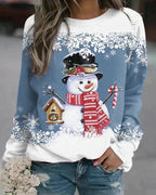 Stijlvolle Dames Pullover Met Sneeuwman Ontwerp