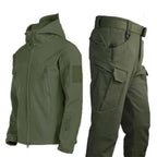 Tactische Winterjas met Capuchon en Cargo Broek Set