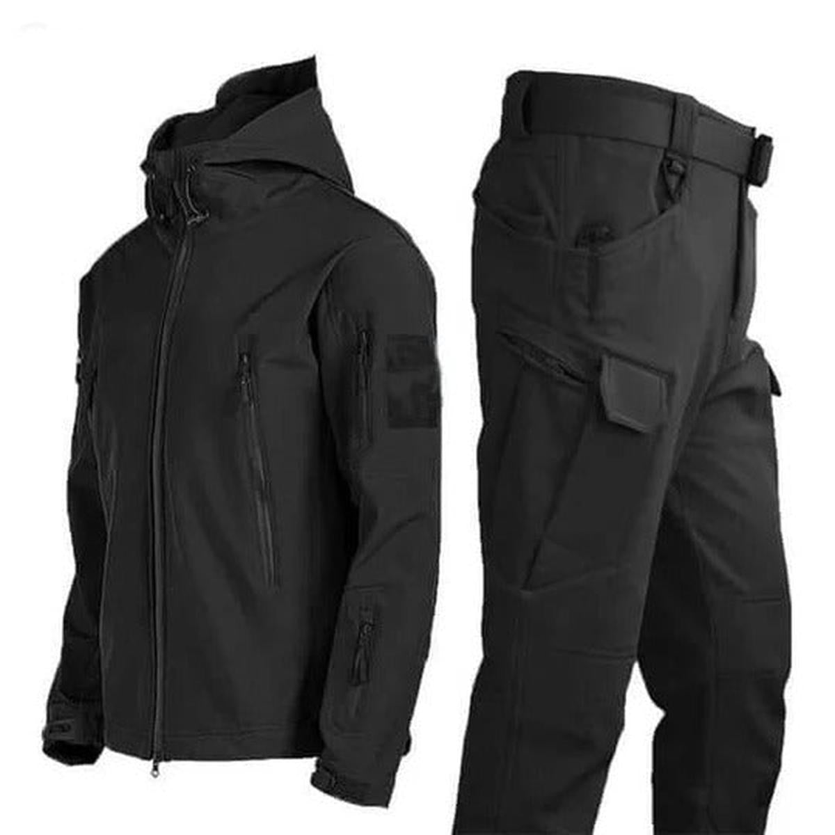 Tactische Winterjas met Capuchon en Cargo Broek Set