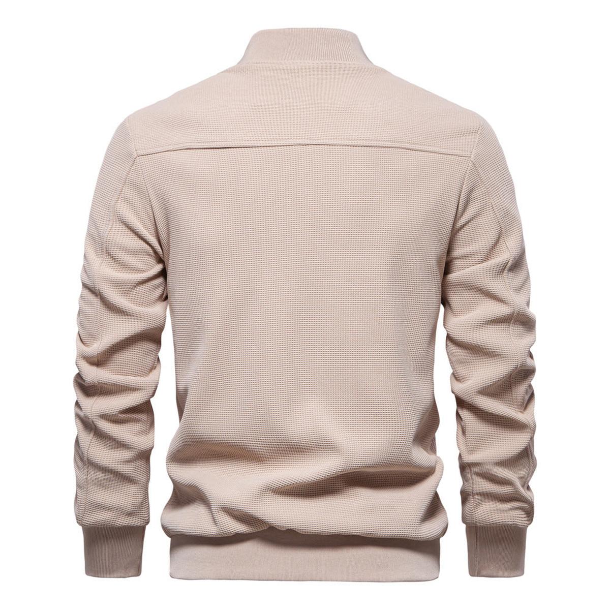 Textured Knit Slim Fit Bomberjack voor Heren