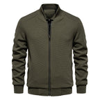 Textured Knit Slim Fit Bomberjack voor Heren