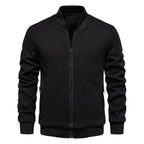 Textured Knit Slim Fit Bomberjack voor Heren