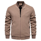 Textured Knit Slim Fit Bomberjack voor Heren