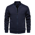 Textured Knit Slim Fit Bomberjack voor Heren