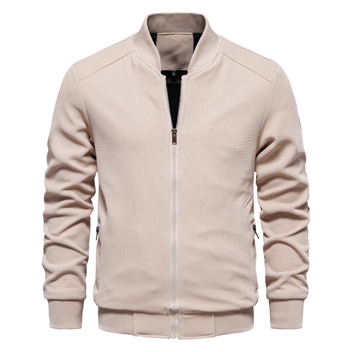 Textured Knit Slim Fit Bomberjack voor Heren