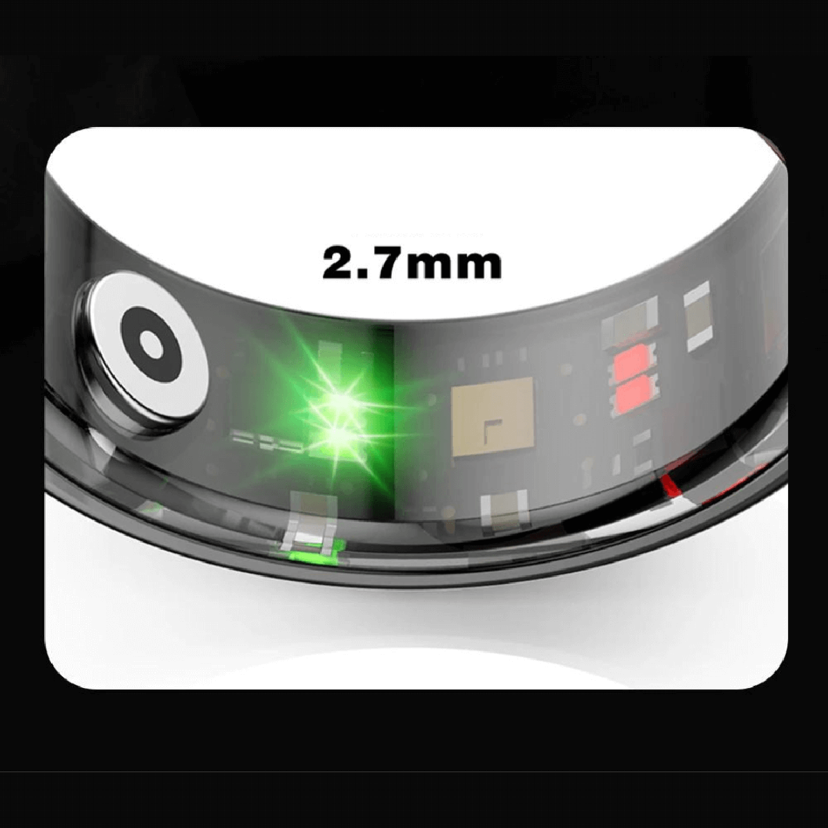 Titanium Gezondheids Tracker Ring met Geavanceerde Monitoring