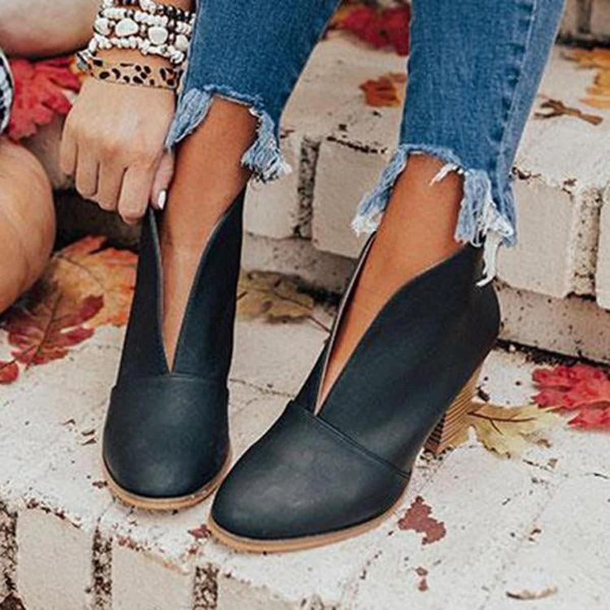 Trendy Dames Enkellaarsjes met Hakken
