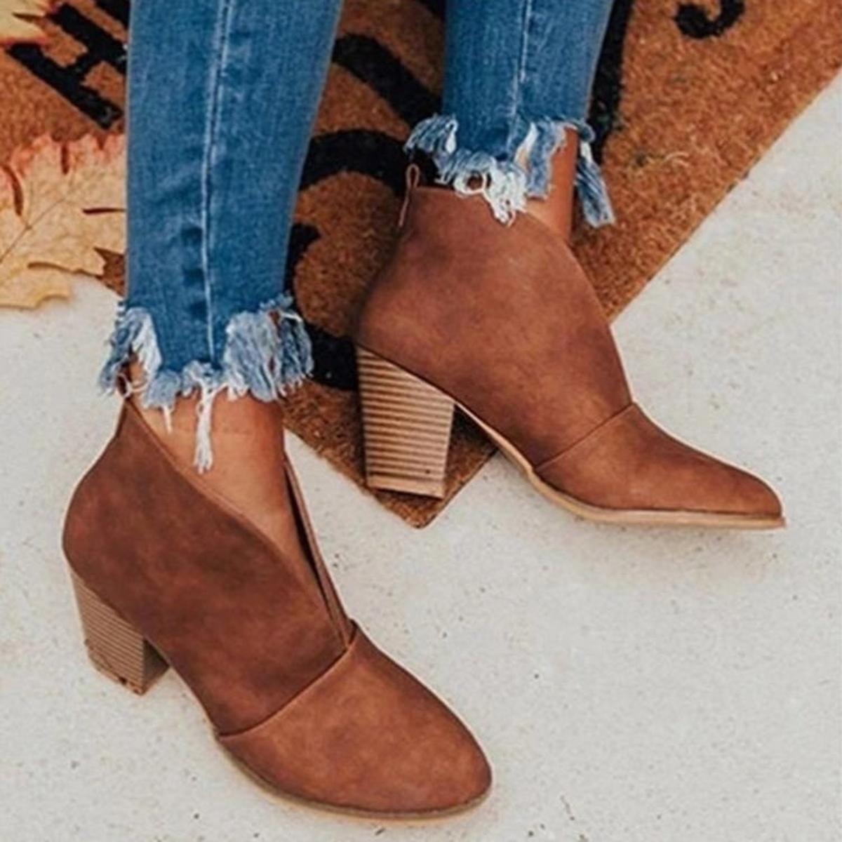Trendy Dames Enkellaarsjes met Hakken
