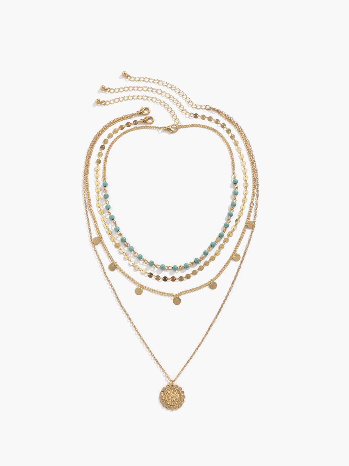 Turquoise Meerlaags Hanger Necklace