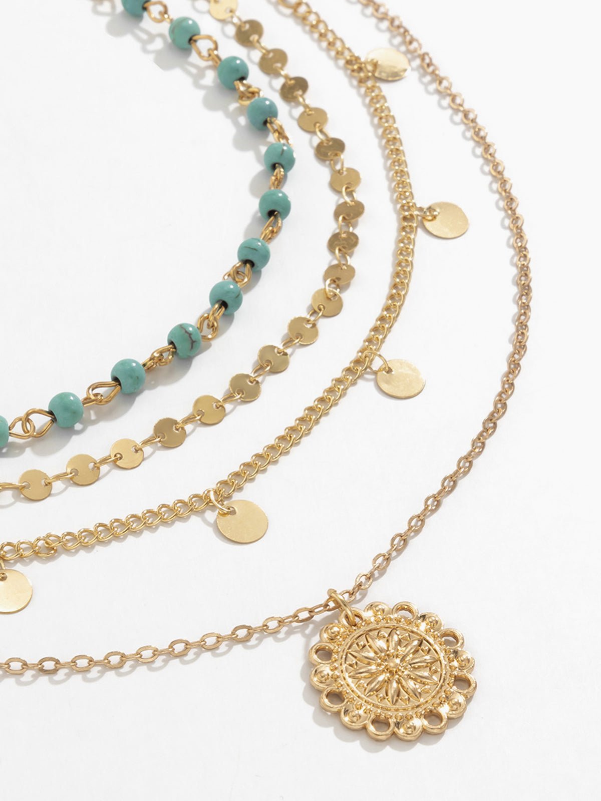 Turquoise Meerlaags Hanger Necklace