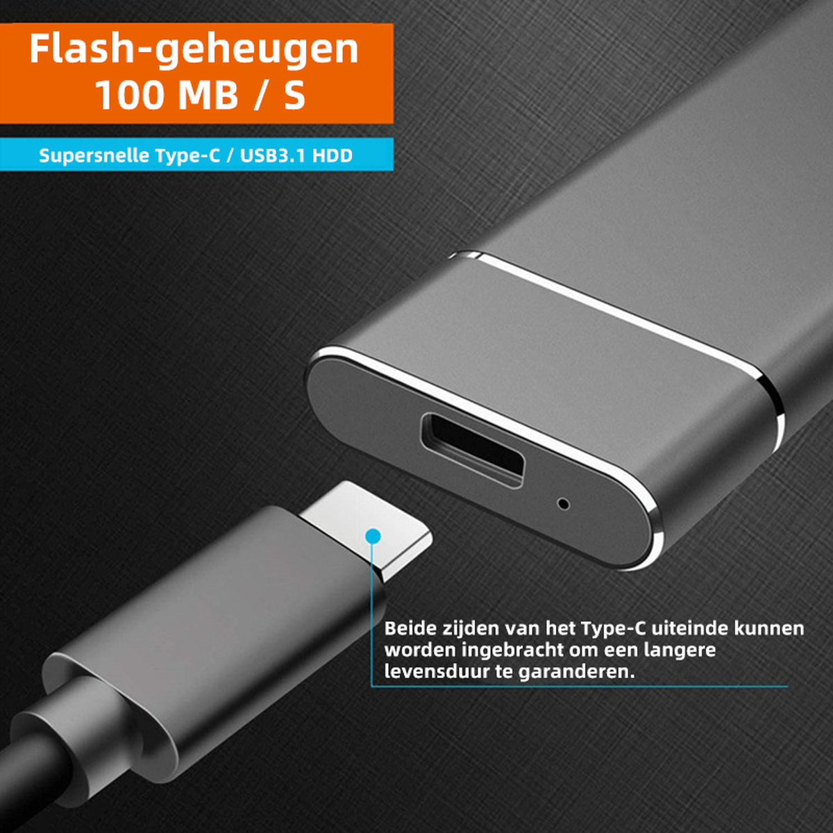 Ultrasnelle Externe Harde Schijf 1TB/2TB USB 3.1 Type-C