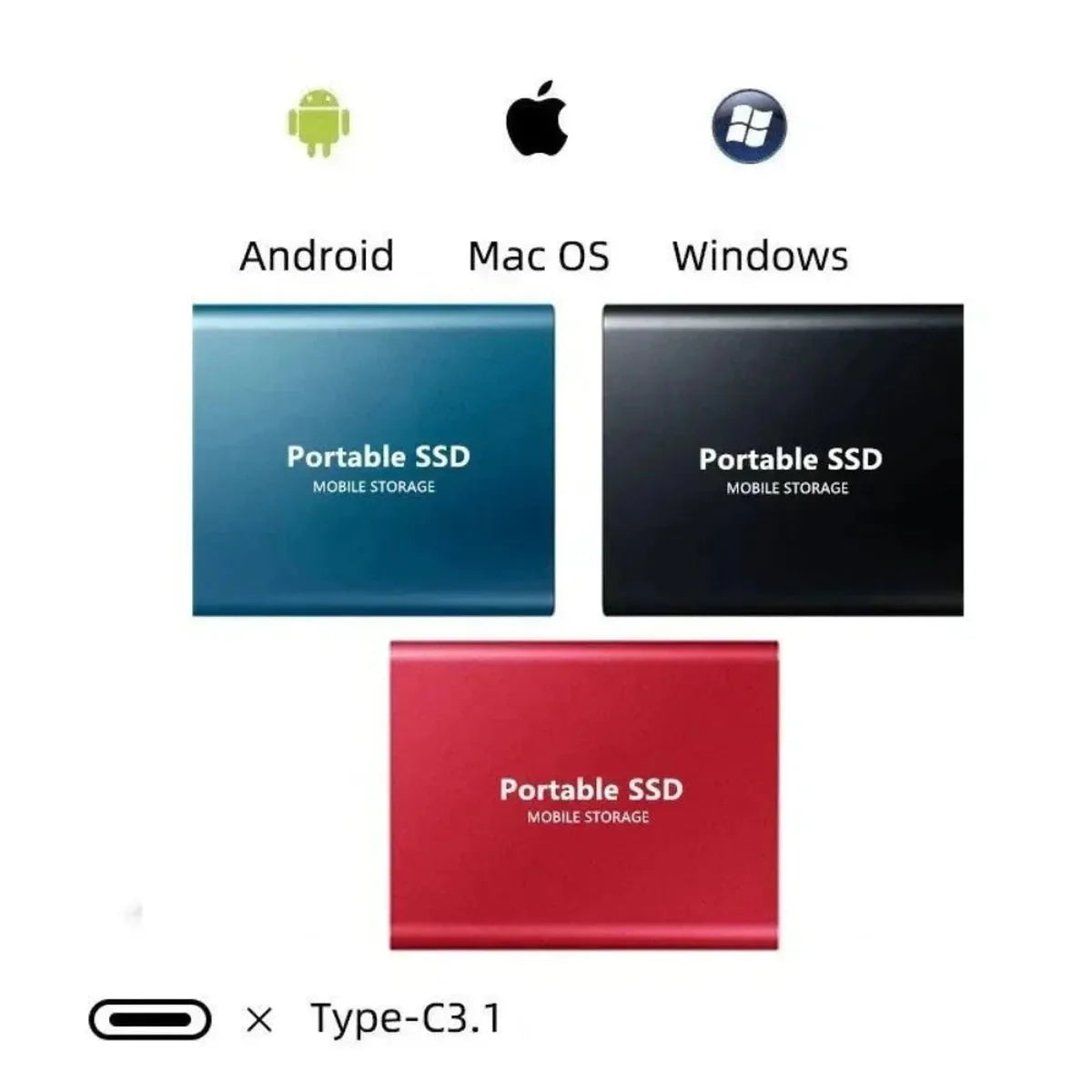 Ultrasnelle Mobiele Opslag 128GB Draagbare SSD
