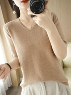 V-Hals Trui Voor Dames Van Zacht, Ademend Materiaal