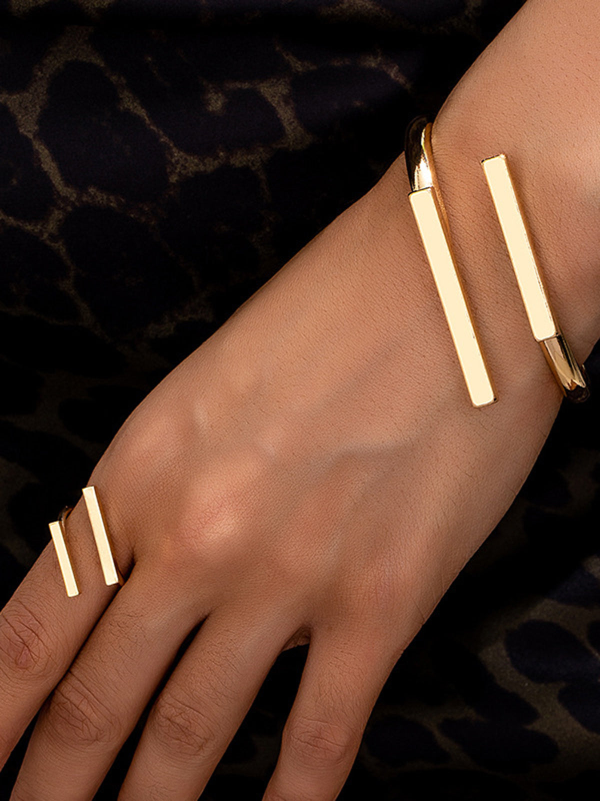 Verstelbare Goud Vergulde Ring en Armband Set