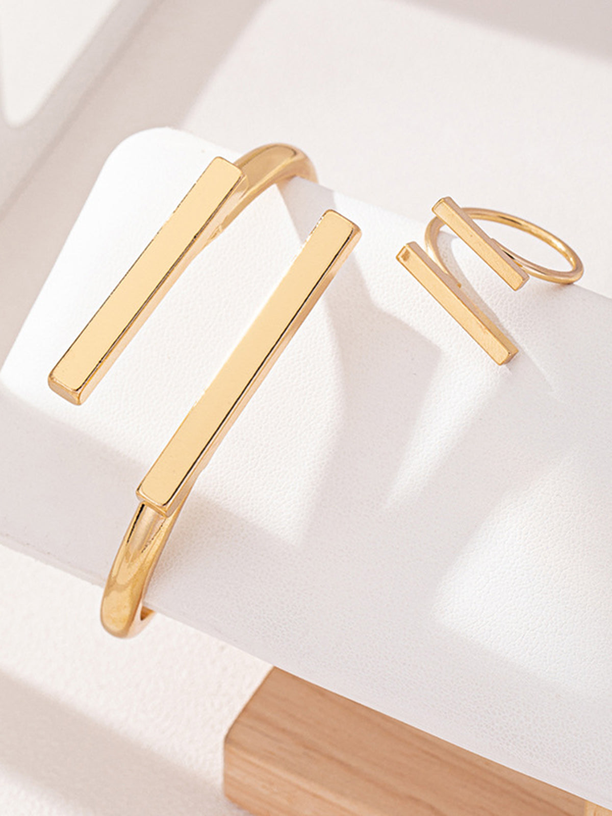 Verstelbare Goud Vergulde Ring en Armband Set