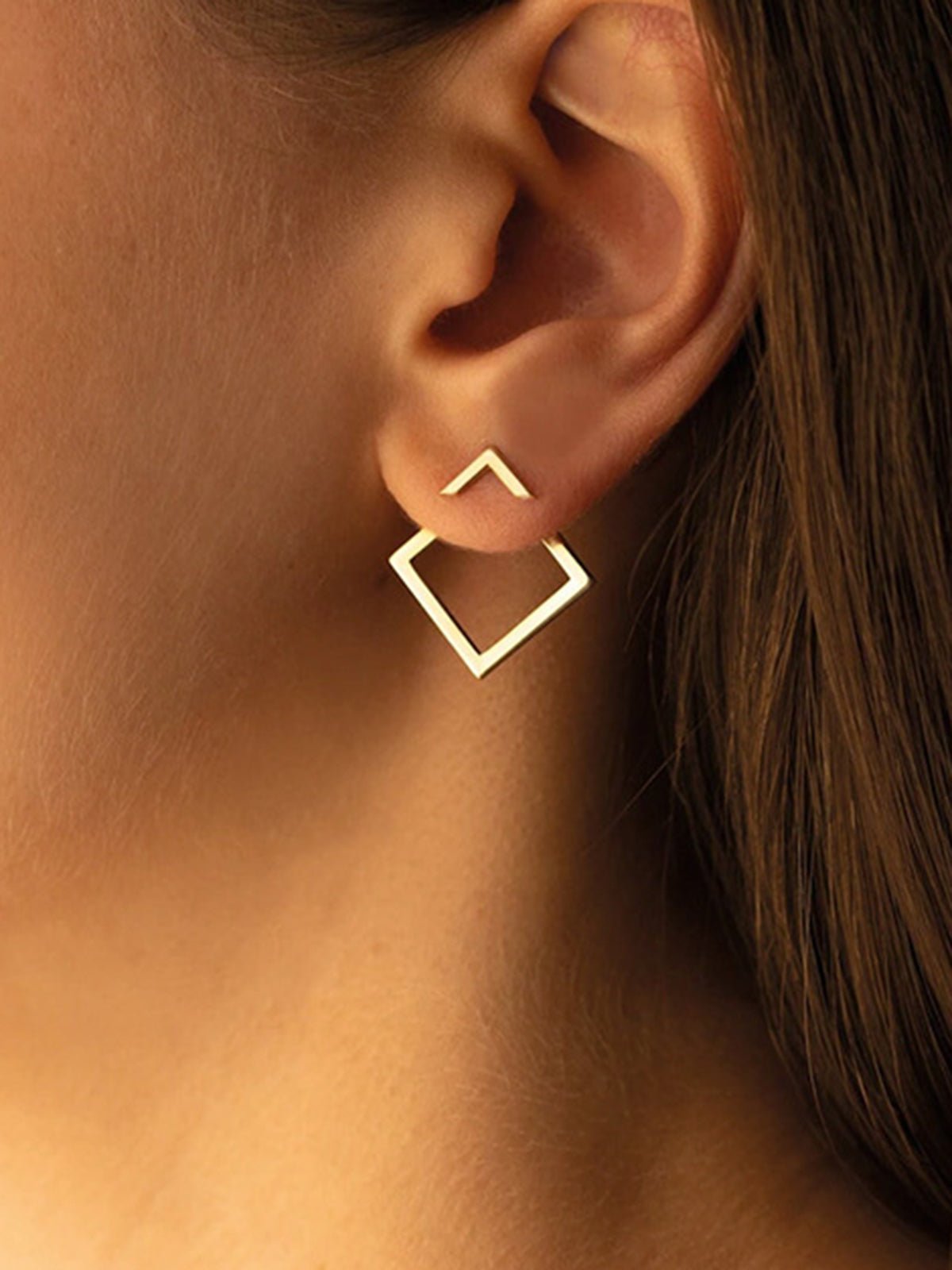 Vierkante Geometrische Stud Oorbellen