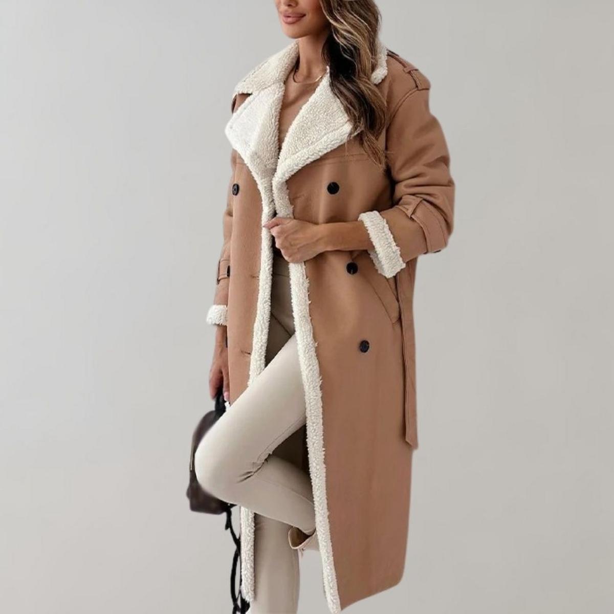 Vrouwen Elegante Winterjas Van Zachte Polyester Met Flatterende Pasvorm