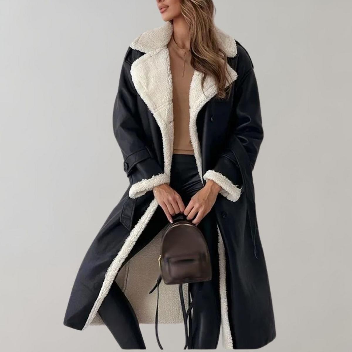 Vrouwen Elegante Winterjas Van Zachte Polyester Met Flatterende Pasvorm