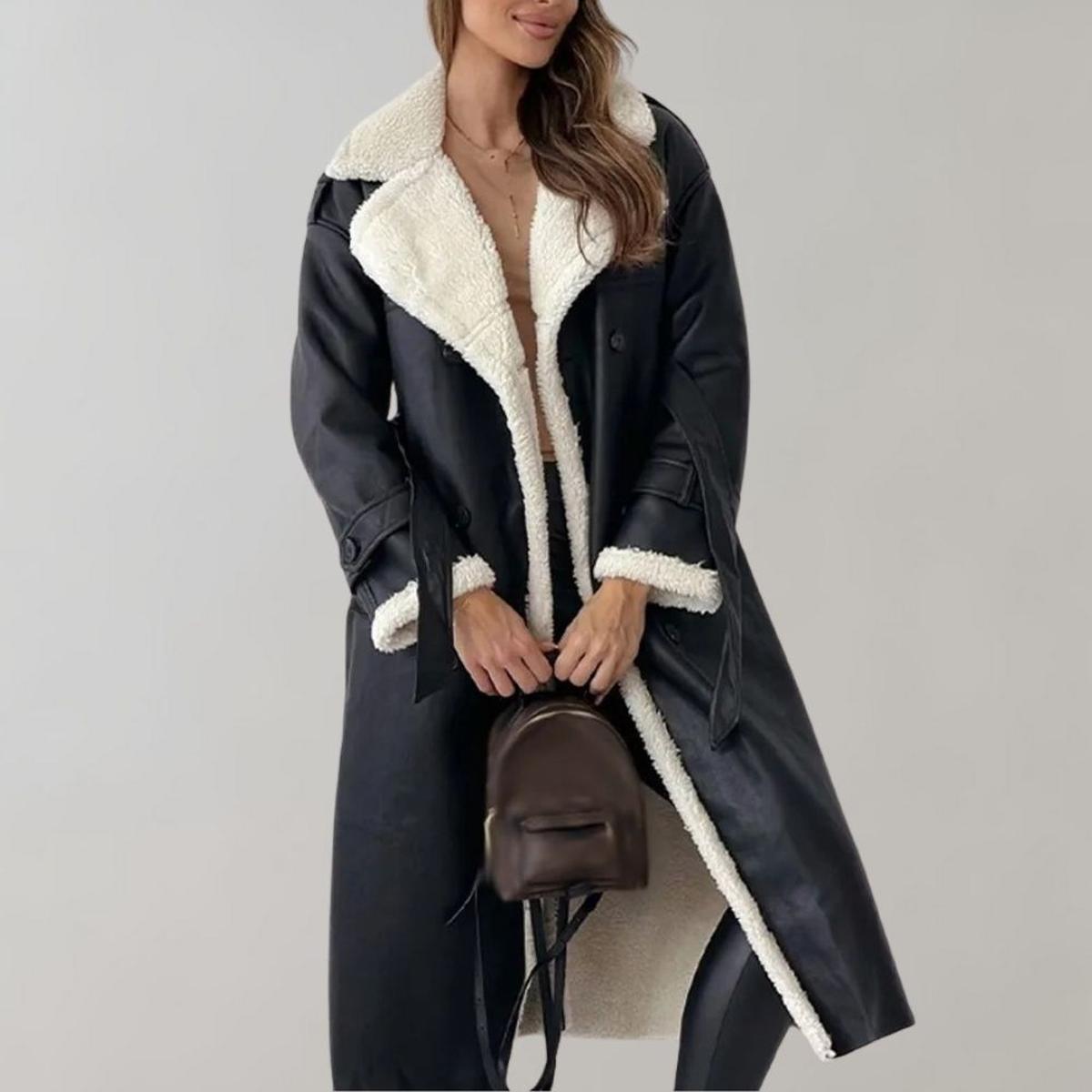 Vrouwen Elegante Winterjas Van Zachte Polyester Met Flatterende Pasvorm