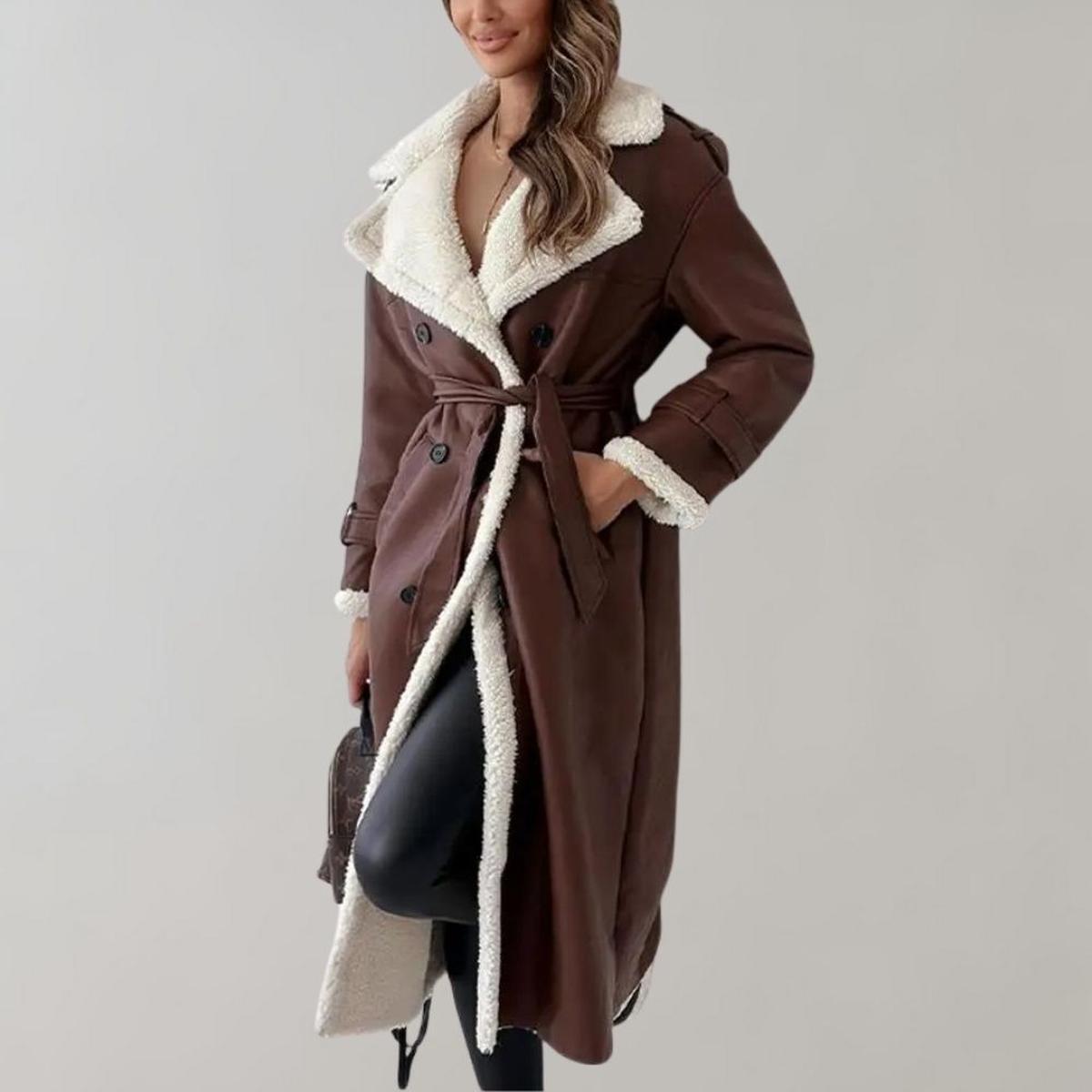 Vrouwen Elegante Winterjas Van Zachte Polyester Met Flatterende Pasvorm