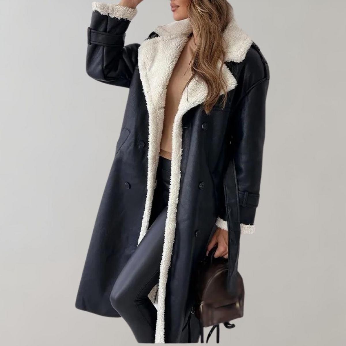 Vrouwen Elegante Winterjas Van Zachte Polyester Met Flatterende Pasvorm