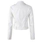 Vrouwen Geïsoleerde PU Leren Jas met Taille en Riem