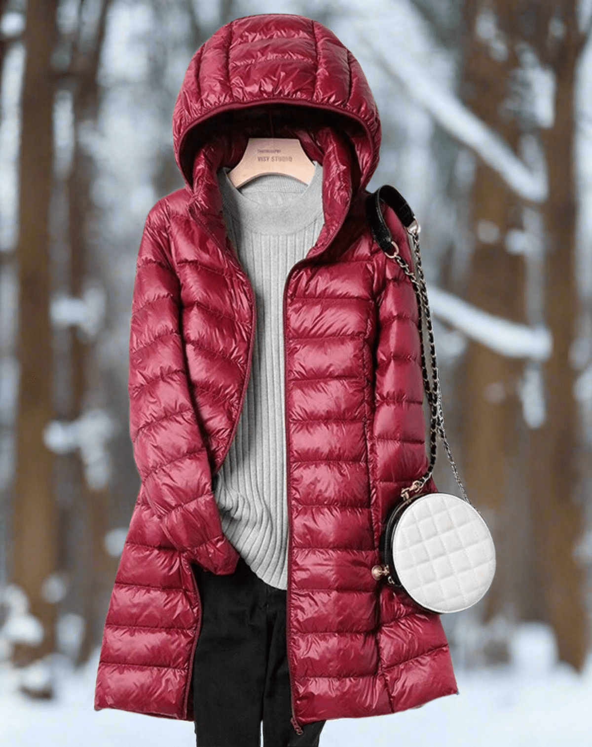 Waterafstotende Gewatteerde Lange Jas Met Capuchon Dames