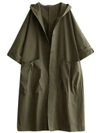 Waterafstotende Oversized Trenchcoat Met Capuchon Voor Dames