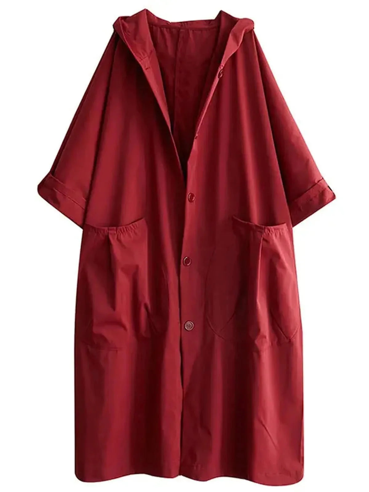 Waterafstotende Oversized Trenchcoat Met Capuchon Voor Dames